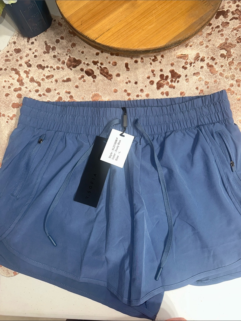 Nwt Women's Slate Blue Athletic Drawstring Shorts